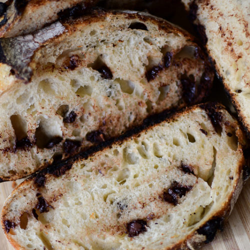 Chocolate Sourdough with Chestnuts and Chocolate Chips