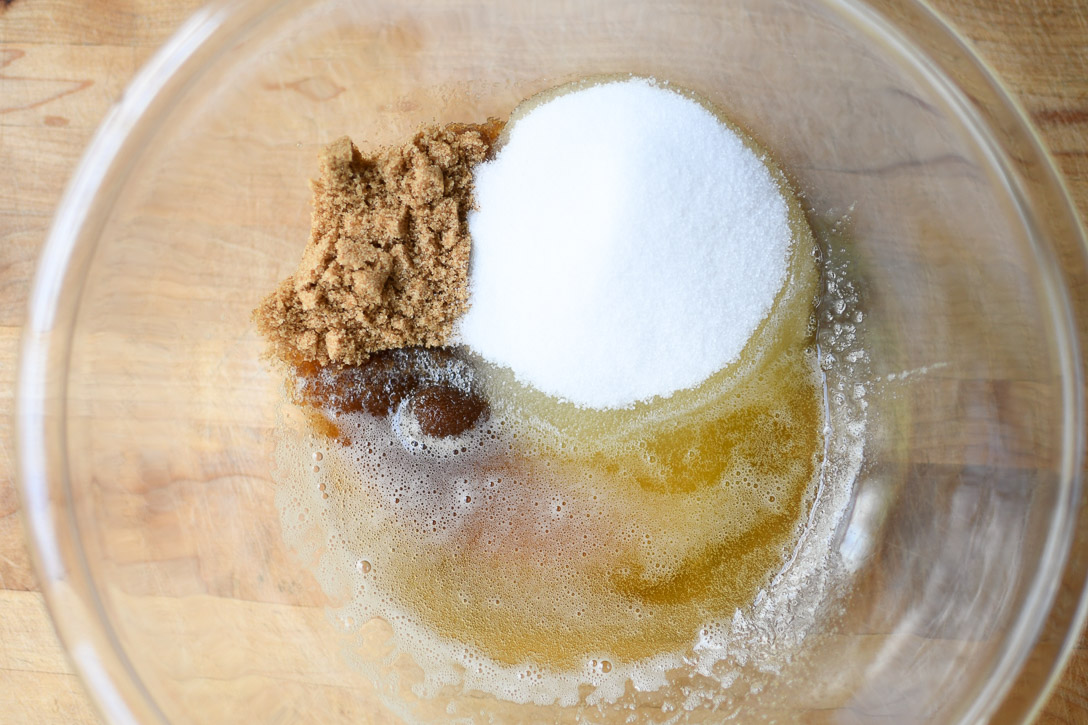 Browned butter, brown sugar and white sugar