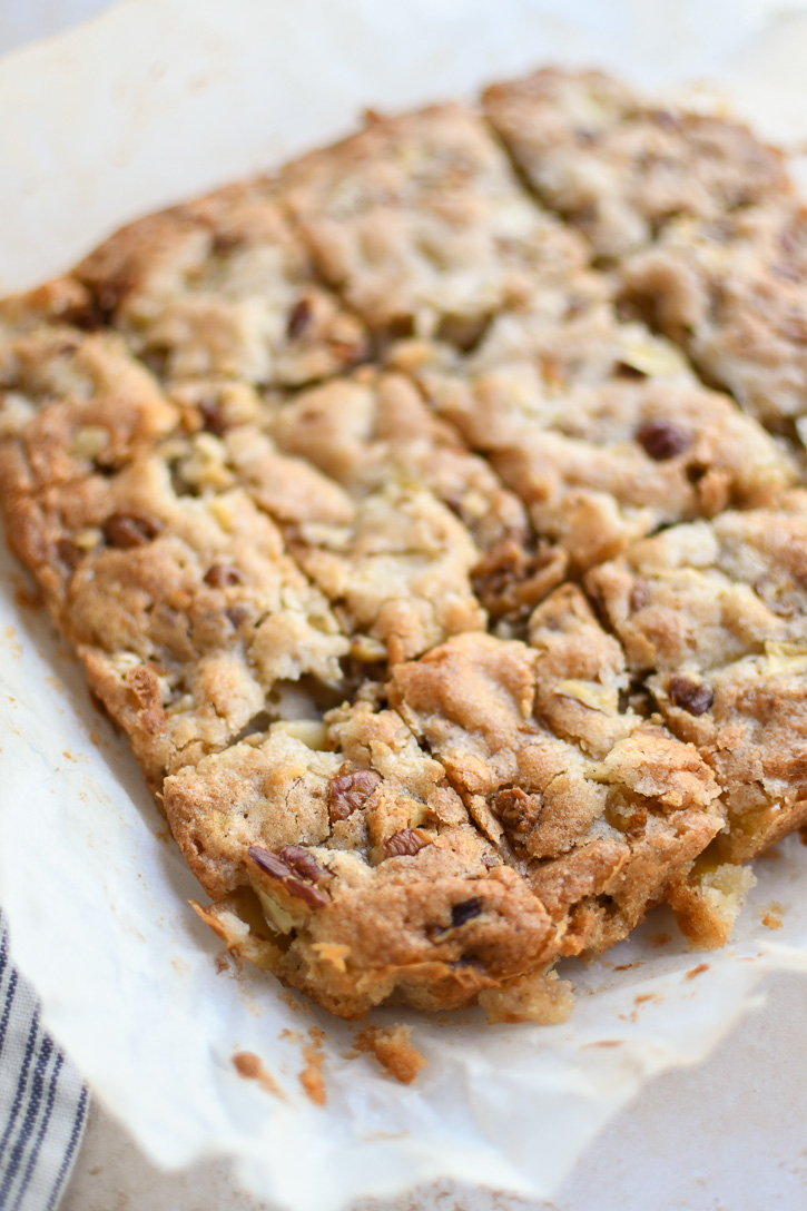 Freshly baked apple brownies